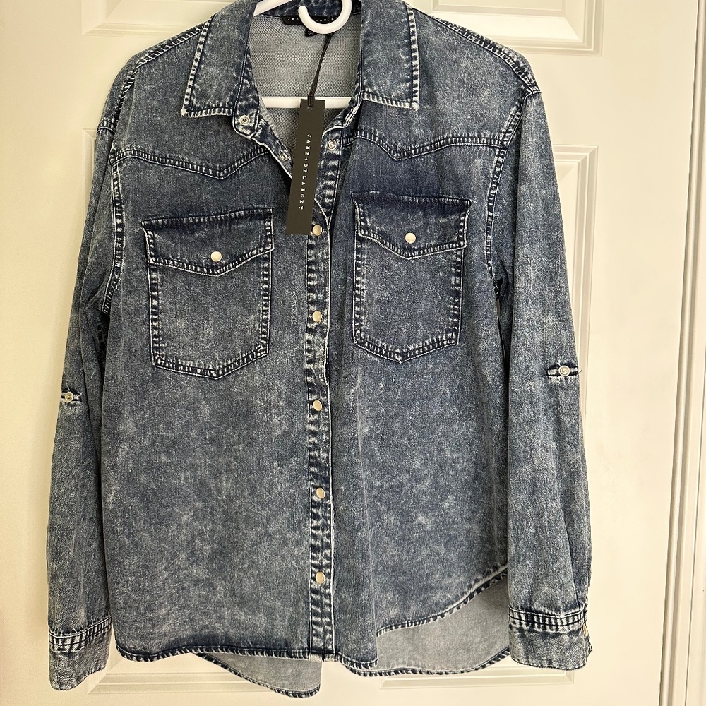 Jane + Delancey Denim Pearl Snap Western Shirt